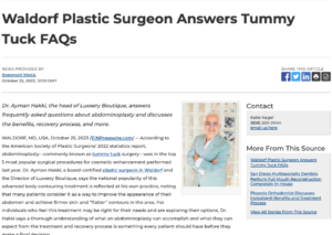 Dr. Ayman Hakki, a plastic surgeon in Waldorf, MD, answers frequently asked questions about tummy tuck surgery.